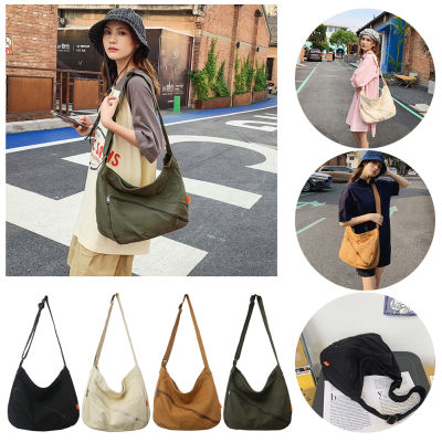 [Fast Delivery] Washable Canvas Shoulder Crossbody Bag Women Men Messenger Handbag Large Capacity Korean Street Fashion Satchel for School Travel