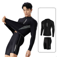 ใหม่ผู้ชายชุดว่ายน้ำแห้งเร็วแขนยาว Sun-Proof Beach เสื้อยืดดำน้ำดูปะการัง Surfing ชุดกีฬาทางน้ำชุดว่ายน้ำท่อง Top