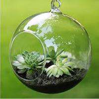 Terrarium Ballรูปร่างของโลกClearแขวนแจกันแก้วใส่ดอกไม้พืชTerrariumคอนเทนเนอร์Micro Landscape DIYตกแต่งบ้านแต่งงาน