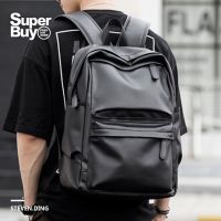 Ready StockLarge capacity backpack Leather Waterproof 15inch Below Laptop Bag PU Commuter Bag Multifunctional Outdoor travel bag Leisure shopping bag Schoolbag uni 双肩包多功能旅行背包通勤包书包15寸内电脑包