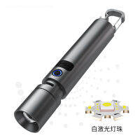 ไฟฉายเลเซอร์สีขาว escopic Zoom USB อินพุตและเอาต์พุตเบ็ดที่เปิดขวด Long Shot Flashlight