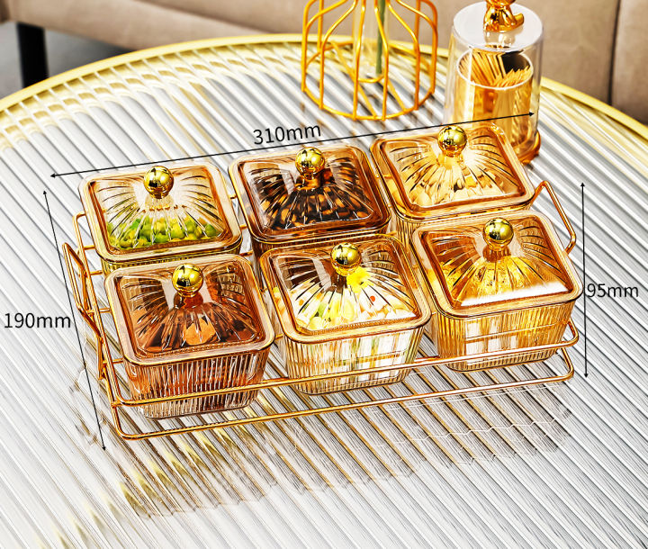 nut-plate-amber-square-dish-alloy-tray-dim-sum-dish-snack-tray-refreshment-tray-fruit-plate