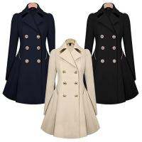 ผ้าคลุมไหล่ผู้หญิงแขนยาวฤดูหนาว Parka Coat Trench Outwear Jacket ทำงาน