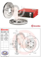 09 C244 10 จานเบรค-หน้า STD(ยี่ห้อ Brembo) ISUZU D-Max 4x4 (All New), V-Cross, Mu-X ปี2012-