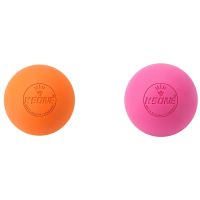 KSONE 2 Pcs 6.3cm Fascia Ball Lacrosse Ball Yoga Muscle Relaxation Pain Relief Physiotherapy Ball, Orange &amp; Rose Red