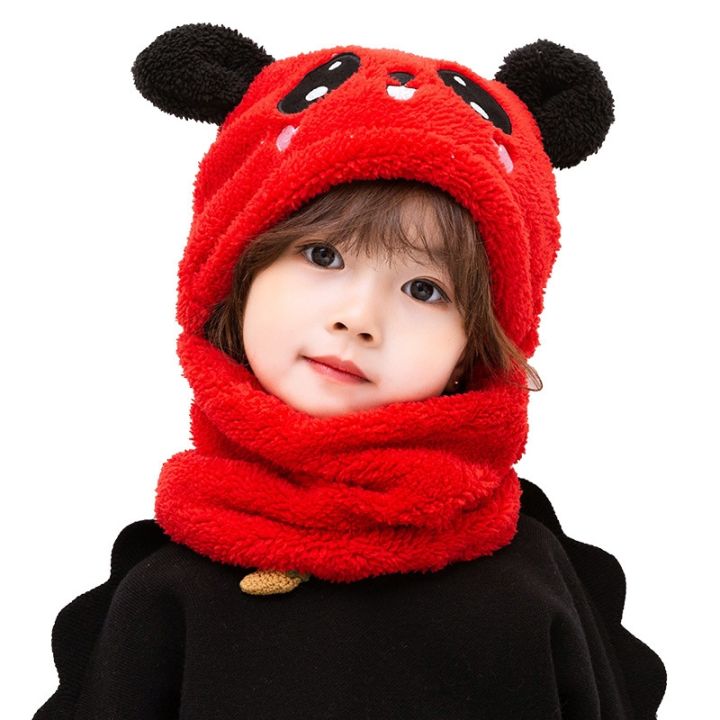 cute-panda-winter-warm-hat-children-coral-fleece-cartoon-scarf-hat-for-boys-girls-new-year-christmas-gift