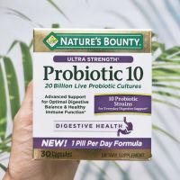 โปรไบโอติกส์ 10 สายพันธุ์ Ultra Strength Probiotic 10, 20 Billion 30 Capsules (Natures Bounty®)