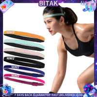 Bitak ไม่ลื่นผู้หญิงผู้ชาย Sweatband กีฬาฟิตเนสแถบคาดศีรษะเทนนิสแบดมินตันบาสเกตบอลวิ่ง Headbands ผมวงเหงื่อ