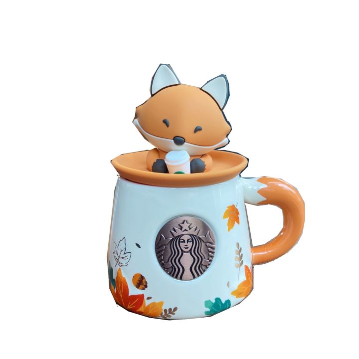 starbuck-ถ้วยใหม่ฤดูใบไม้ร่วง-maple-leaf-น่ารัก-fox-รูปร่างแก้วเซรามิคถ้วยกาแฟน่ารัก-little-fox-lid-starbuck-สิงคโปร์อย่างเป็นทางการ-starbuck-tumblers-others823