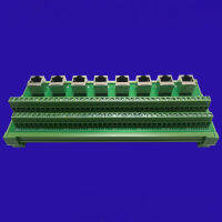 RJ45 Transfer Terminal Block Transfer Board การถ่ายโอนพอร์ตเครือข่าย Terminal Network Cable Module Rack การติดตั้งราง DIN