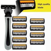 【DT】 hot  Men Safety Shaving Blades Beauty Barber Tool Face Hair Removal 6-layer Razor Shaving Blades with 42 Replacement Razor Heads