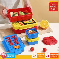 ☌❐ DIY Building Block Lunch Box For Kids Creative Food Container Boxes Packed Lunch Bags For Children Microwave Bento Box Storage