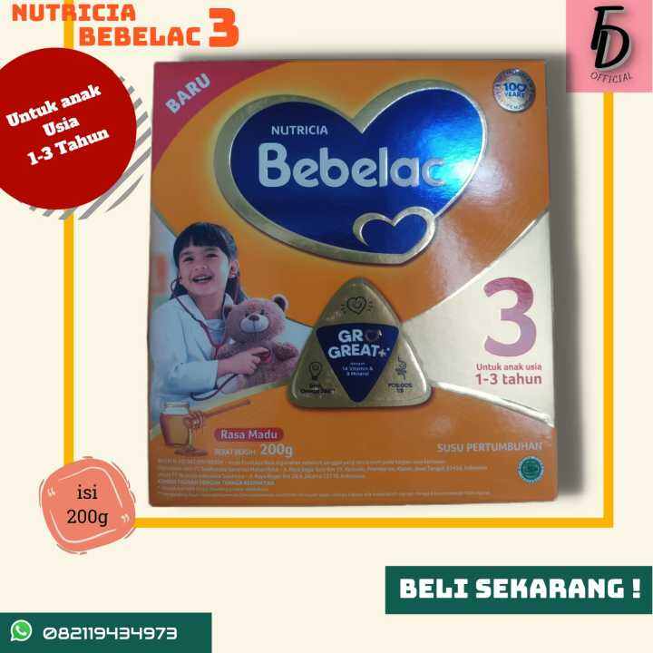 NUTRICIA BEBELAC 3 Gro Great+ 200gram - Untuk anak Usia 1-3 Tahun ...