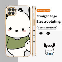 เคสโทรศัพท์เคลือบสี่เหลี่ยม Pochacco สำหรับ A93 OPPO 4G F17 F19 Pro A94 A57 U1 A17 A79 A75 A73 Reno 4 5 F F11 F5 F9 Pro Realme 2 Pro ป้องกันรูปแบบปิคกีตาร์ฝาหลัง TPU