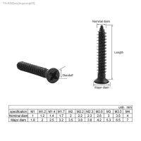 ✚ 100pcs/lot Cross Countersunk Flat Head Self-tapping Screw M1 M1.2 M1.4 M1.5 M2 M2.6 M3 M3.5 M4 M5 Black Carbon Steel Phillips