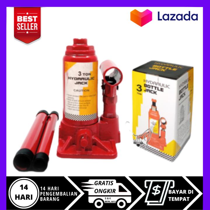 Universal Bottle Hydraulic Jack 3 TON 3T Dongkrak Mobil Hidrolik Botol