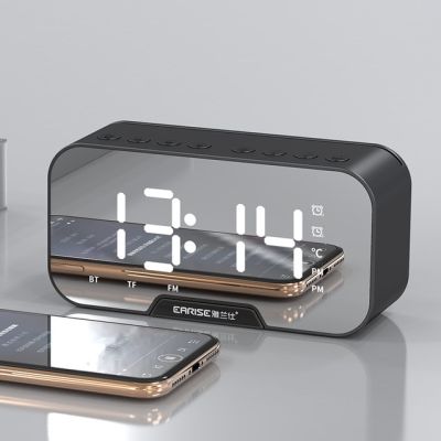 【Worth-Buy】 นาฬิกากระจกนาฬิกาปลุกแอลอีดีดิจิทัลพร้อมวิทยุ Fm รองรับเครื่องเล่นเพลงไร้สายนาฬิกาตารางอัจฉริยะอิเล็กทรอนิกส์บัตร Tf Aux