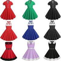 Kids Vintage Swing Belt Rockabilly Prom Party Dresses Baby Doll Neck European American Girls Retro Princess Dress Children Skirt  by Hs2023