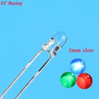 50 pcs Clear 3mm RGB Slow Flashing Red Green Blue 3 Colors Multicolor Flicker 3 mm Light Emitting Diode LED Lamps Blinking