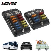 【YF】 6 Ways 12 Panel 12V 32V 100A Fuse Blade Box Holder Indicator Light Relay Protection Accessories For Boat Car Marine Truck