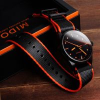 Untuk Mido Helmsman Commander M005 Series Citizen City Sao Orange Eco-drive NATO Nylon Watchband 22Mm