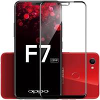 กระจกนิรภัย กันรอย กาวเต็ม เต็มจอ เก็บขอบ 5D Oppo F7 สีดำ