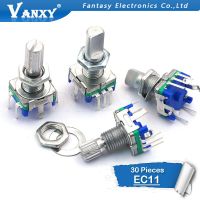 30PCS Half / Plum axis rotary encoder, handle length 15mm / 20mm code switch/EC11 / digital potentiometer with switch 5Pin WATTY Electronics