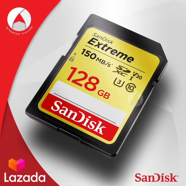 sandisk-extreme-sd-card-128gb-sdxc-ความเร็ว-อ่าน-150mb-s-เขียน-60mb-s-sdsdxv5-128g-gncin-เมมโมรี่-การ์ด-แซนดิส-กล้อง-ถ่ายภาพ-ถ่ายรูป-ถ่ายวีดีโอ-กล้องdslr-กล้องโปร-กล้องมิลเลอร์เลส-mirrorless-รับประกัน