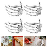 Mlinstudio 4PCS Halloween Serviette Rings Ghost Palm รูปแหวนผ้าเช็ดปาก Halloween Halloween