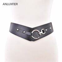 【YF】 H9867 Wide Leather Korean Waist Female Metal Buckle Quailty Fashion Girdle Luxury Waistband