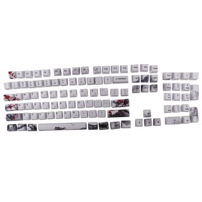 110 Keys PBT Keycap Dye-Sublimation Plum Blossom Cherry Profile Key Cap DIY Mechanical Keyboard Keycap Set