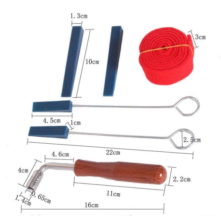 6ชิ้น-เซ็ตชุดอุปกรณ์คันโยกปรับแต่งเปียโนค้อนเงียบเสียงชุด-diy-ประแจเปียโนจูนเนอร์หนังส้อมจูนเทปปรับจูน