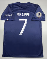 เสื้อบอล แฟนบอล ปารีส เหย้า 2022-23 PSG Home พร้อมเบอร์ชื่อ 7 MBAPPE อาร์มลีควัน แชมป์