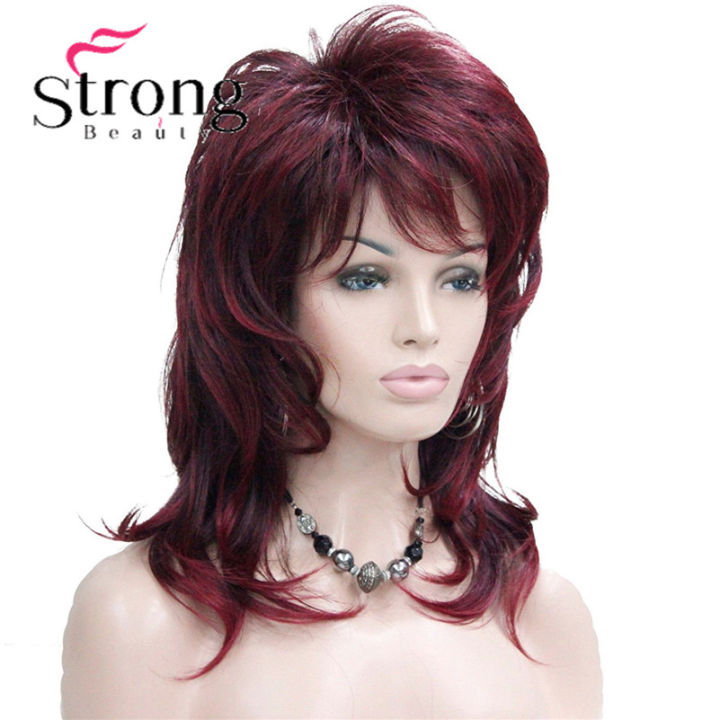 strongbeauty-long-soft-shaggy-layered-wine-red-ombre-classic-cap-full-synthetic-wig-womens-wigs