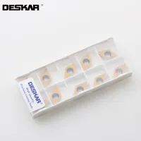 10PCS DESKAR DCMT11T304-FG LF90S เครื่องกลึง CNC เครื่องมือตัดกลึงเซอร์เมทเม็ดมีดคาร์ไบด์ภายใน