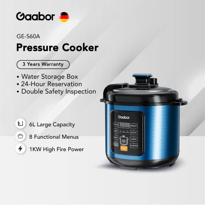 24H SHIP Gaabor 6L Pressure Cooker AntiOverflowing High Pressure 8in1 MultiCooking Heat