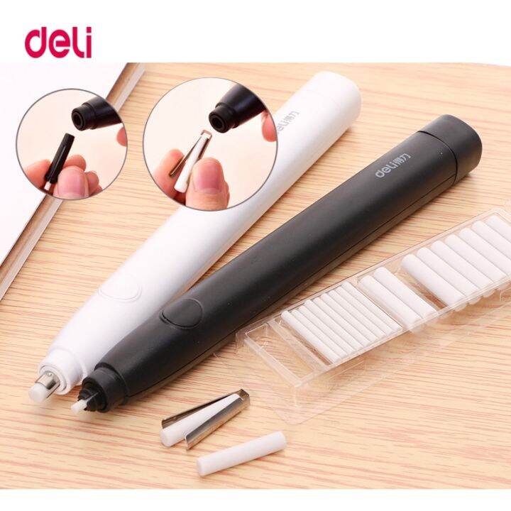 deli-electric-eraser-pencil-drawing-mechanical-cute-kneaded-erasers-for-kids-school-office-supplies-rubber-pencil-eraser-refill