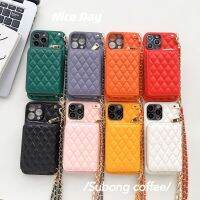 กระเป๋าใส่การ์ด NLWVXCrossbody เหมาะสำหรับ iPhone 13promax เคสโทรศัพท์กลิ่นหอมขนาดเล็ก Win14หรูหรา Lambskin Lingge