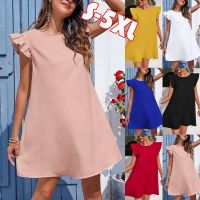 New Summer Sleeveless Mini Dress Women Solid Color Casual Loose Bohemian Beach Sundress Female Holiday Short Dresses Vestidos