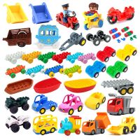 Traffic Big Building Blocks Vehicle Accessories Compatible Bricks Transportation Inserting Car Model Assembly Education Kid Toys Building Sets