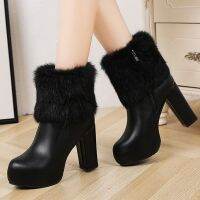 【CW】 Winter Fashion boots style Square heel women femininas ankle boots botas woman masculina zapatos botines mujer chaussure shoes