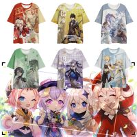 Original product T-shirt God Game printed full color Genshin engraved acrylic short sleeved loose top