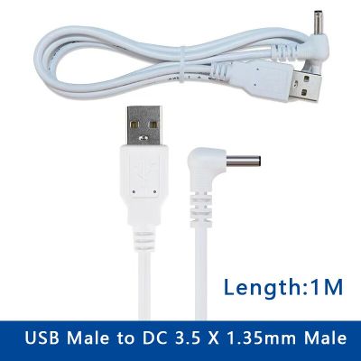 1Pcs 1M Round Hole Charging Cable DC 3.5*1.35mm Elbow Male Plug to USB Male Plug Power Cord For Table Lamp Cleansing Instrument  Wires Leads Adapters
