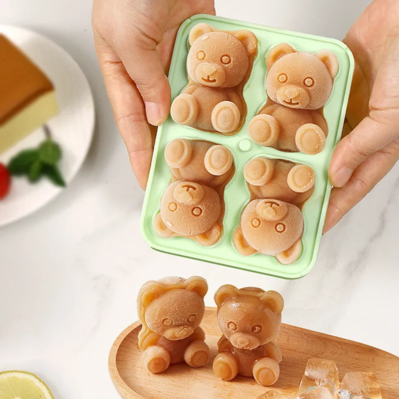 3D Teddy Bear Ice Cube Trays, Ice Bear Mold for Drink, Coffee, Whiskey,  Cocktails, Bourbon & Homemade Juice, Reusable Silicone Molds for Candy