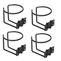 4 Pcs Boat Cup Holder,Stainless Steel Universal Drink Holders,Black Ring Cup Holders,for Boat Truck RV