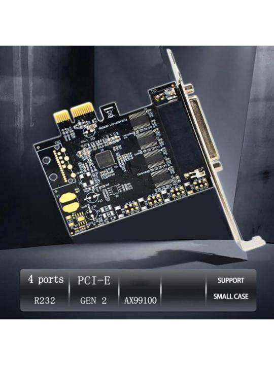 4-port-rs232-pci-สำหรับ-express-serial-card-pcie-to-db9-9pin-rs232ขยายเพิ่มการ์ด-pci-e-riser-asix-ax99100-c