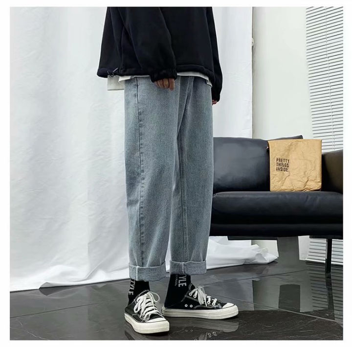 2021baggy-men-jeans-brand-pants-young-boys-casual-elastic-waist-pants-mouth-wide-leg-long-retro-streetwear-hip-hop-dropshipping