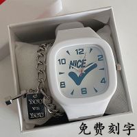 High-profile popular block watch for men and women ins simple and versatile niche design sports waterproof couple watch