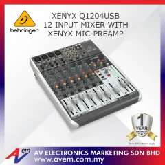 Behringer XENYX 1204USB Small Format Mixer with XENYX Mic Preamps, 12 Input  Channels, 10Hz to 200kHz Frequency Response