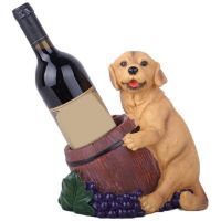 R3MA Dog Puppy Wine Bottle Holder for Tabletop Countertop Animal Wine Rack Display Stand Statue Kitchen Home Bar Decoration